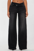 Eastside Low Rise Crossover Wide Leg Jean - Black Wash