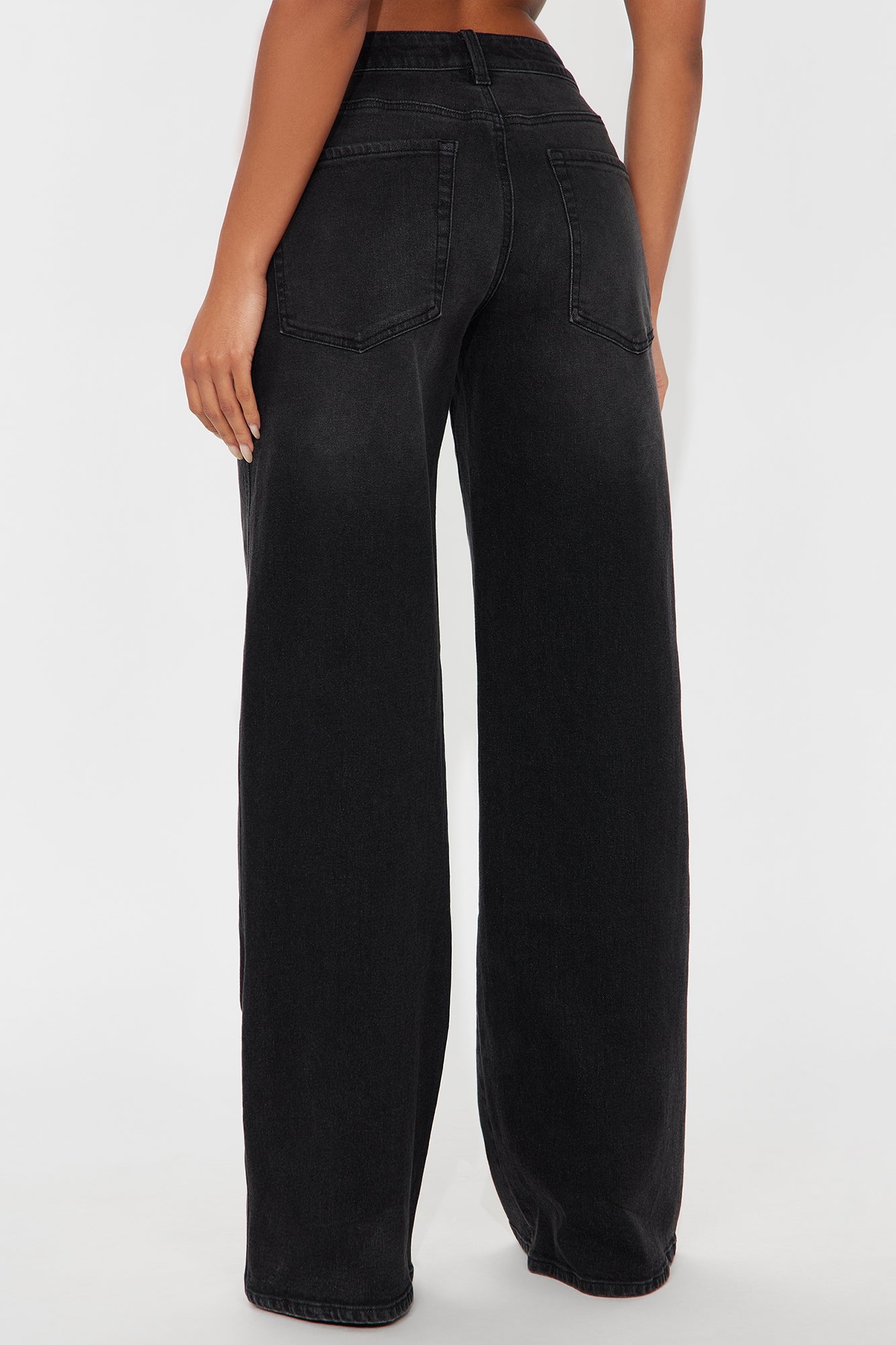 Eastside Low Rise Crossover Wide Leg Jean - Black Wash