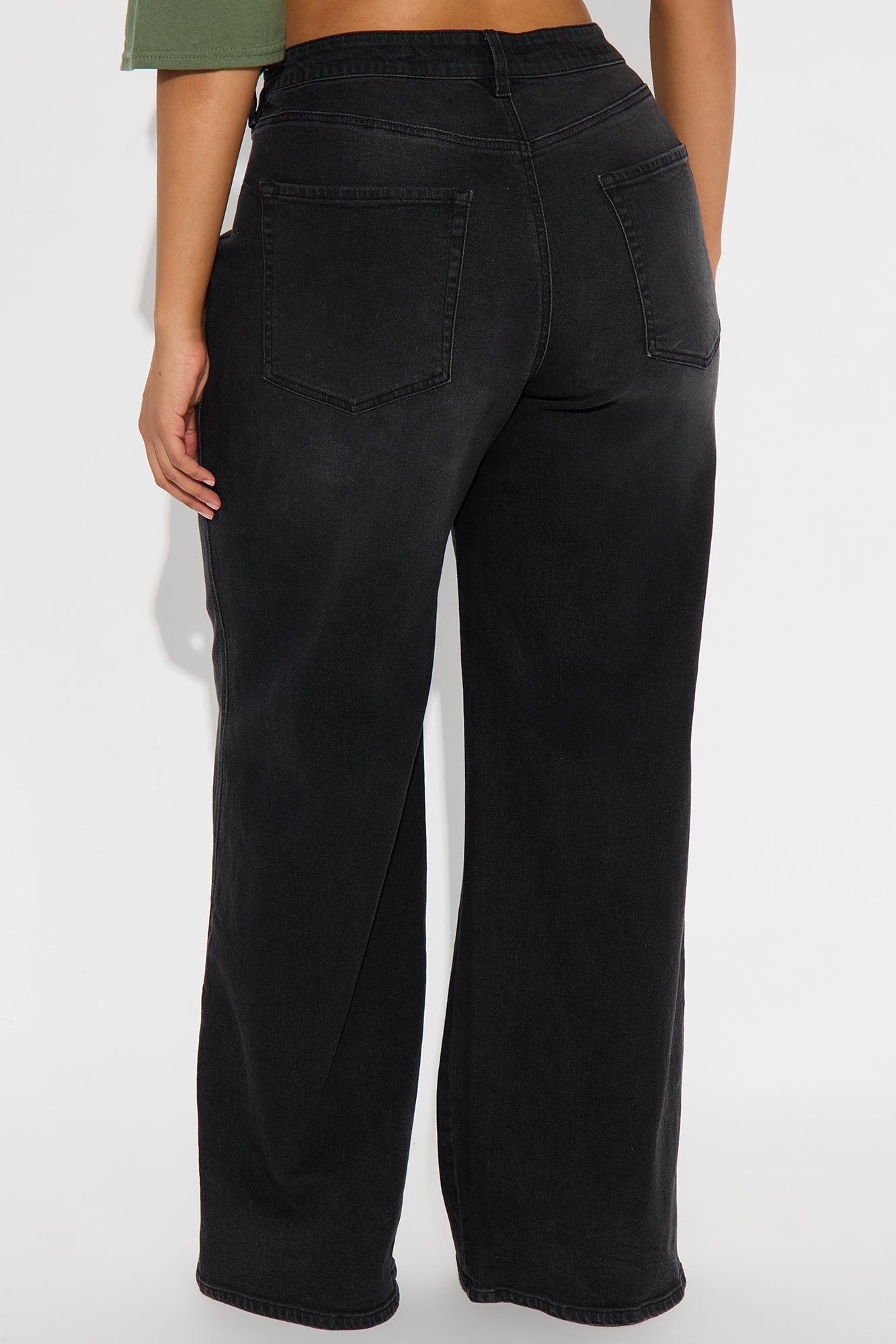 Eastside Low Rise Crossover Wide Leg Jean - Black Wash