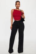 Western Showdown Trouser Flare Jeans - Black Wash