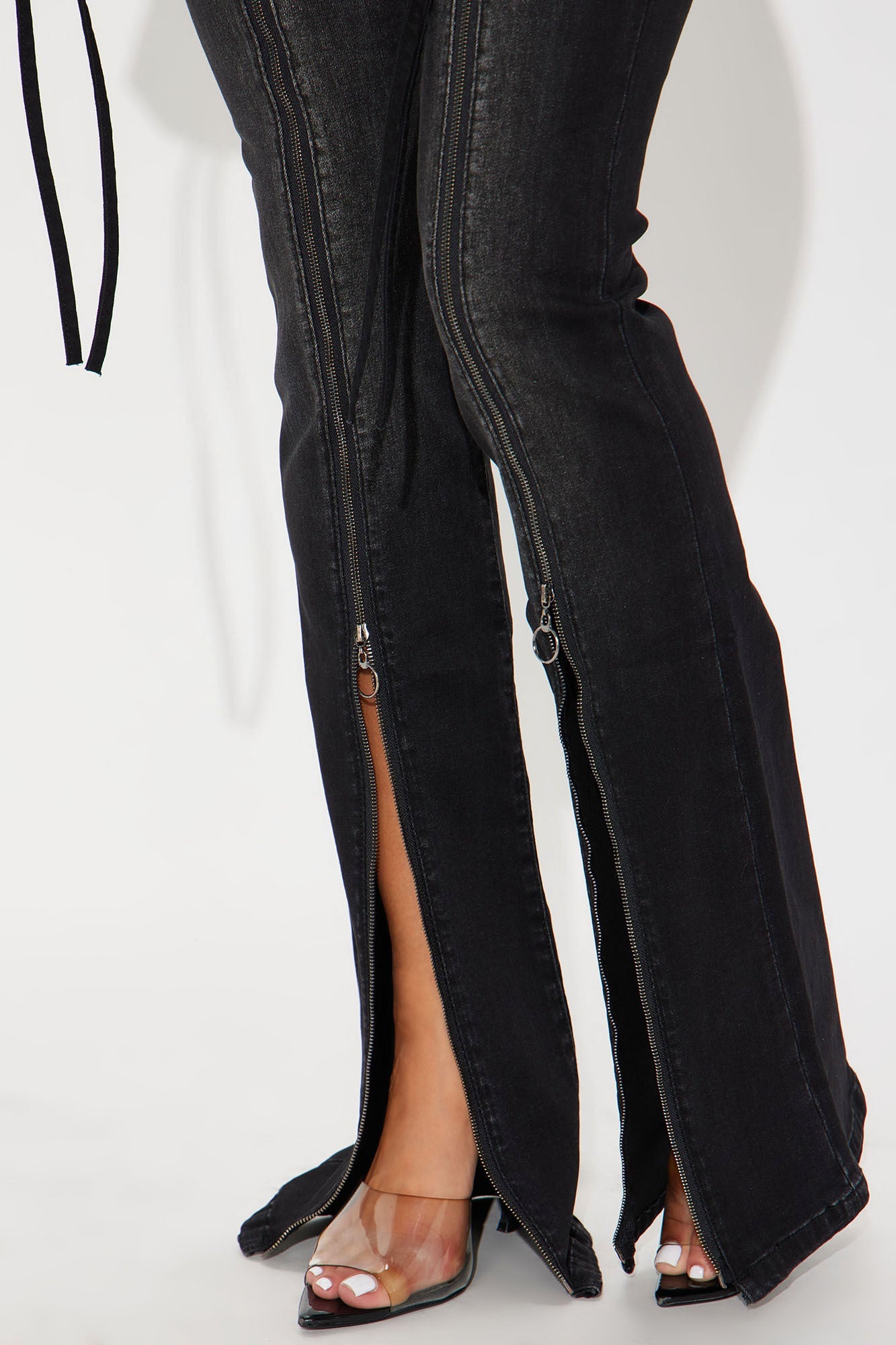 Tall Not So Basic Stretch Zipper Bootcut Jeans - Black