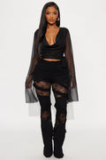 Tall Dreamcatcher Lace Stretch Flare Jeans - Black