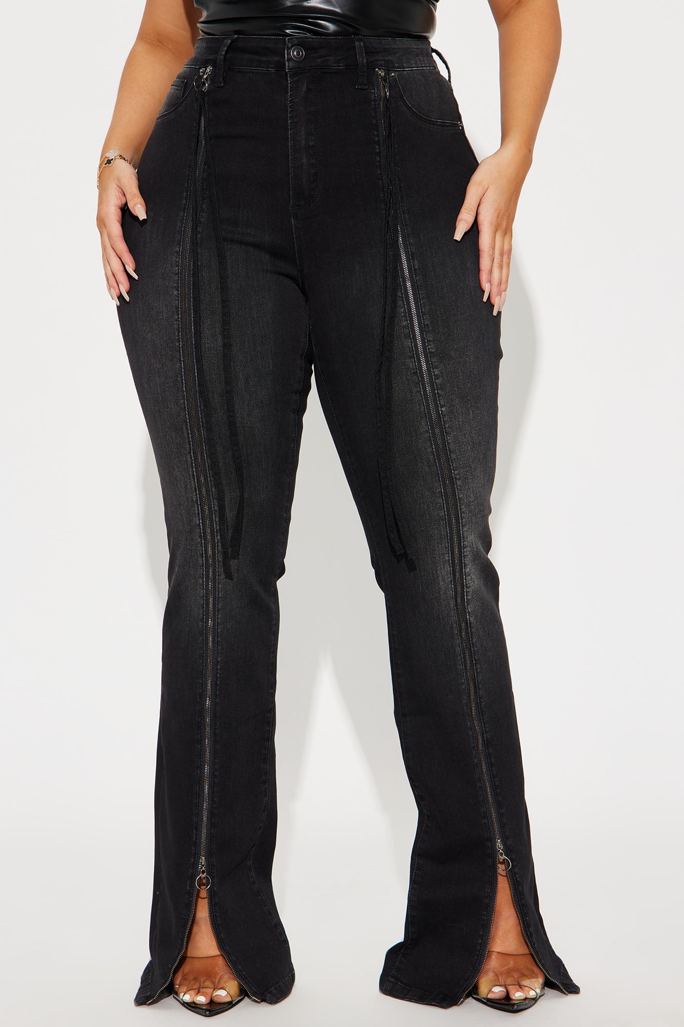 Tall Not So Basic Stretch Zipper Bootcut Jeans - Black