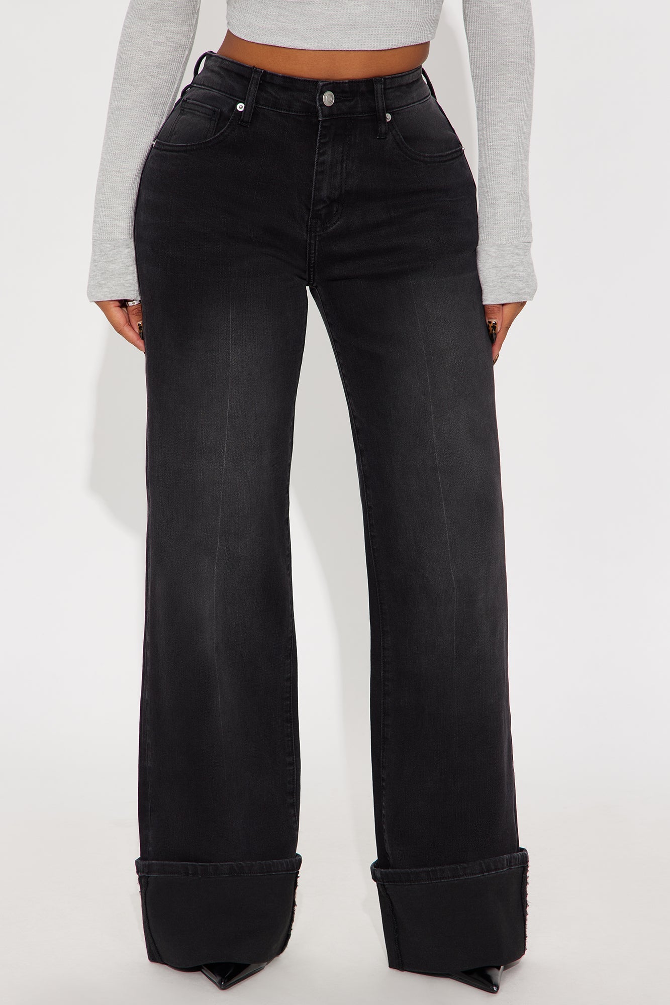 It's Clear To See Tinted Stretch Straight Leg Jeans - Black Wash
