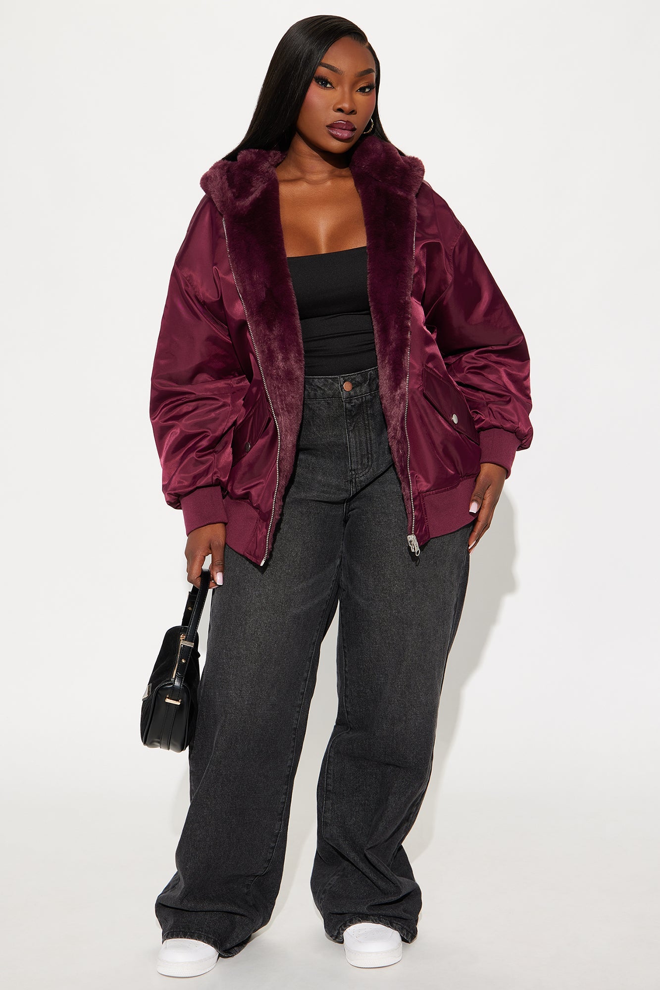 Kimmy Reversible Bomber Jacket - Burgundy