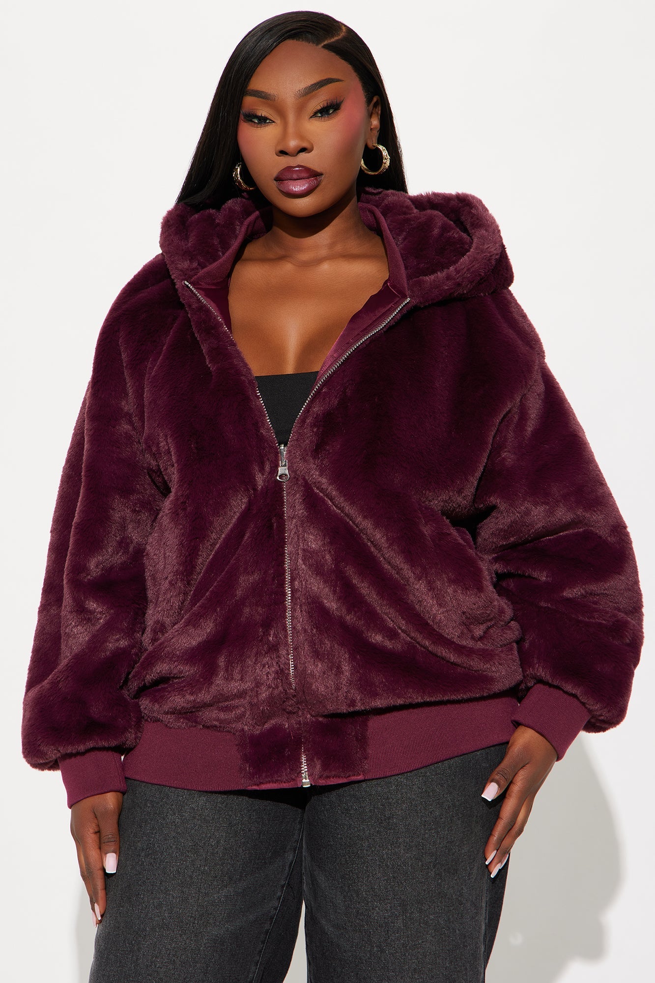 Kimmy Reversible Bomber Jacket - Burgundy