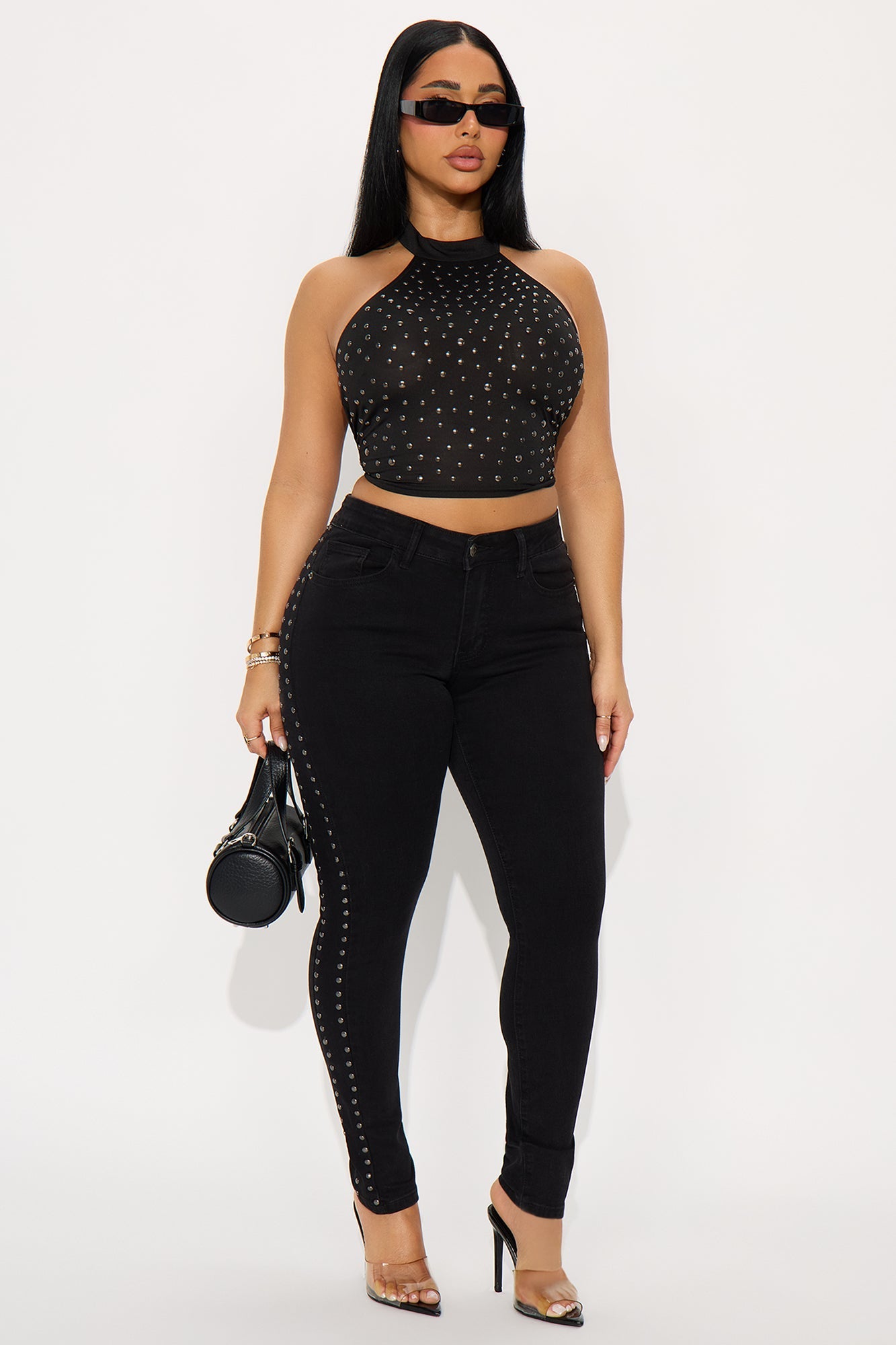 Kate Studded Skinny Jeans - Black