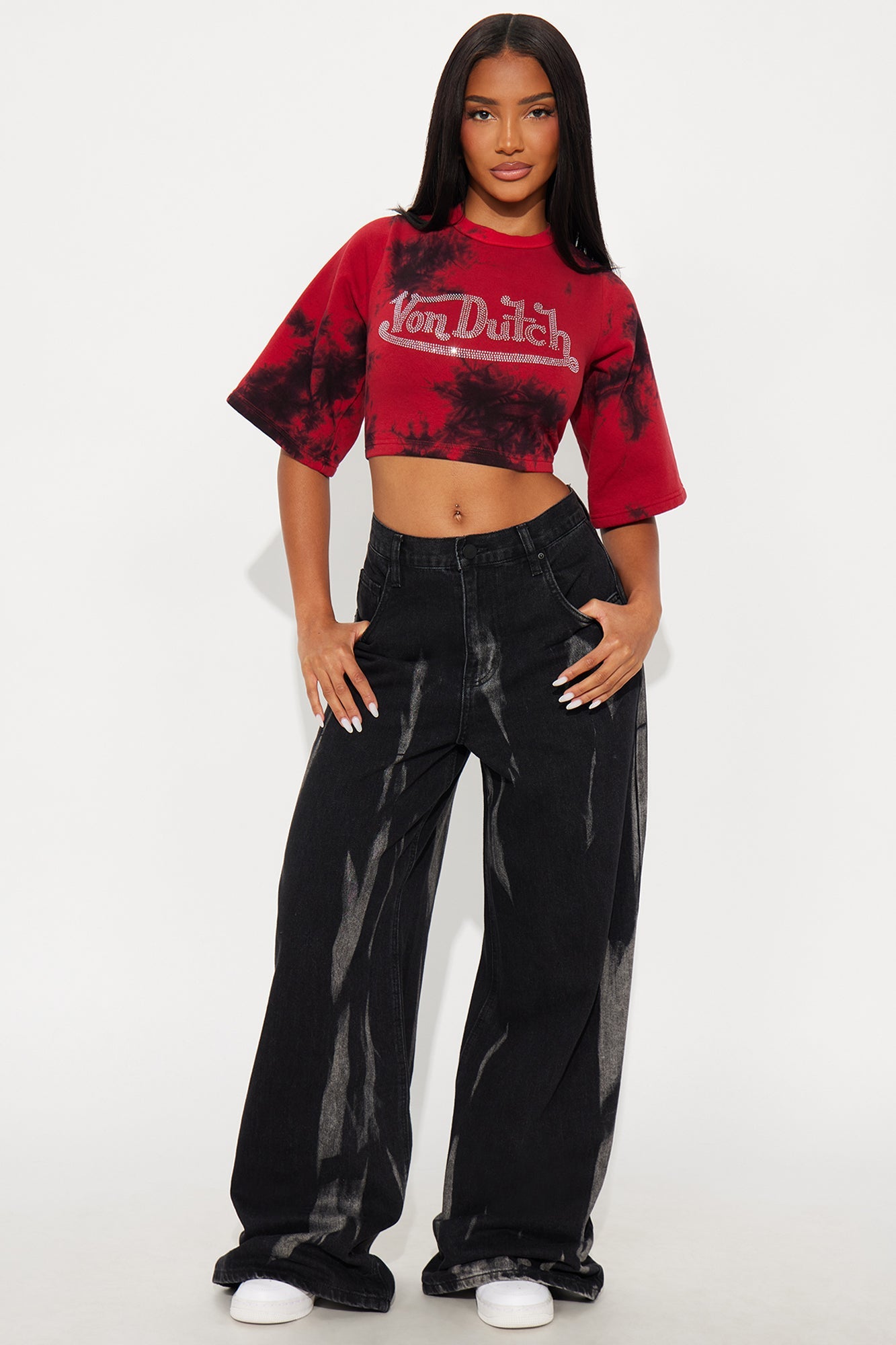 Crying Lightning Baggy Jeans - Black Wash