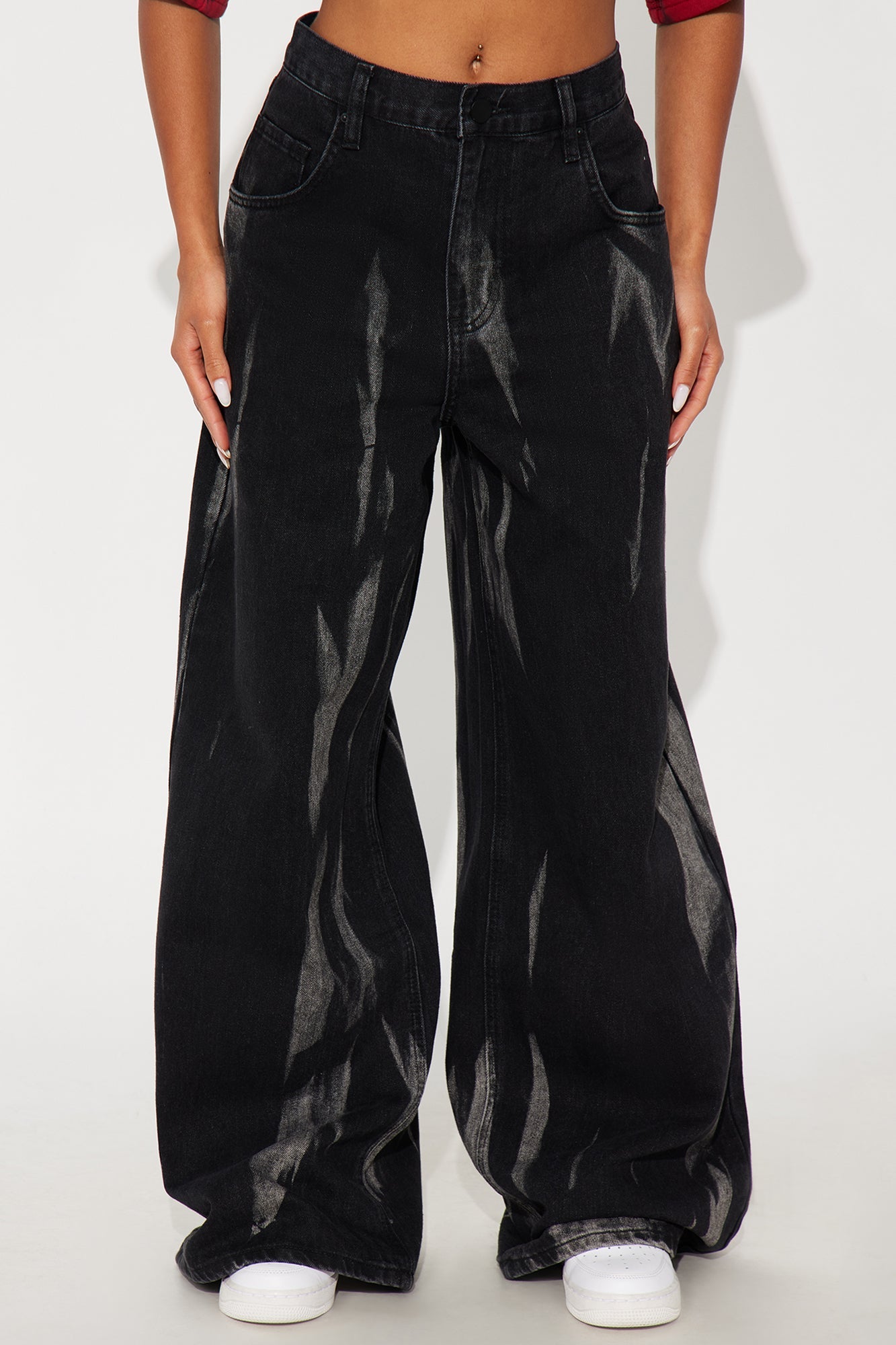 Crying Lightning Baggy Jeans - Black Wash
