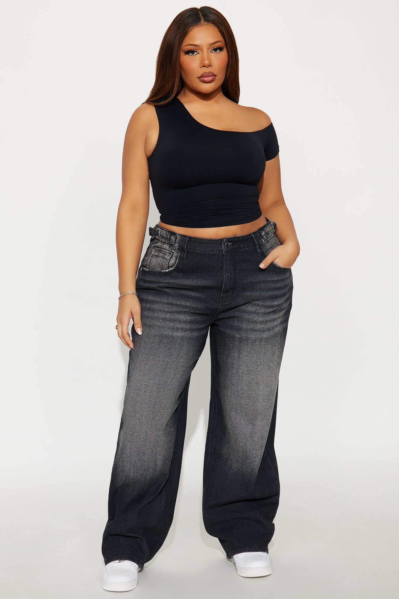 Midnight Muse Tinted Straight Leg Jeans - Black Wash