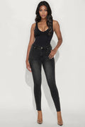 Tall In My Prime High Waist Skinny Jeans - Black