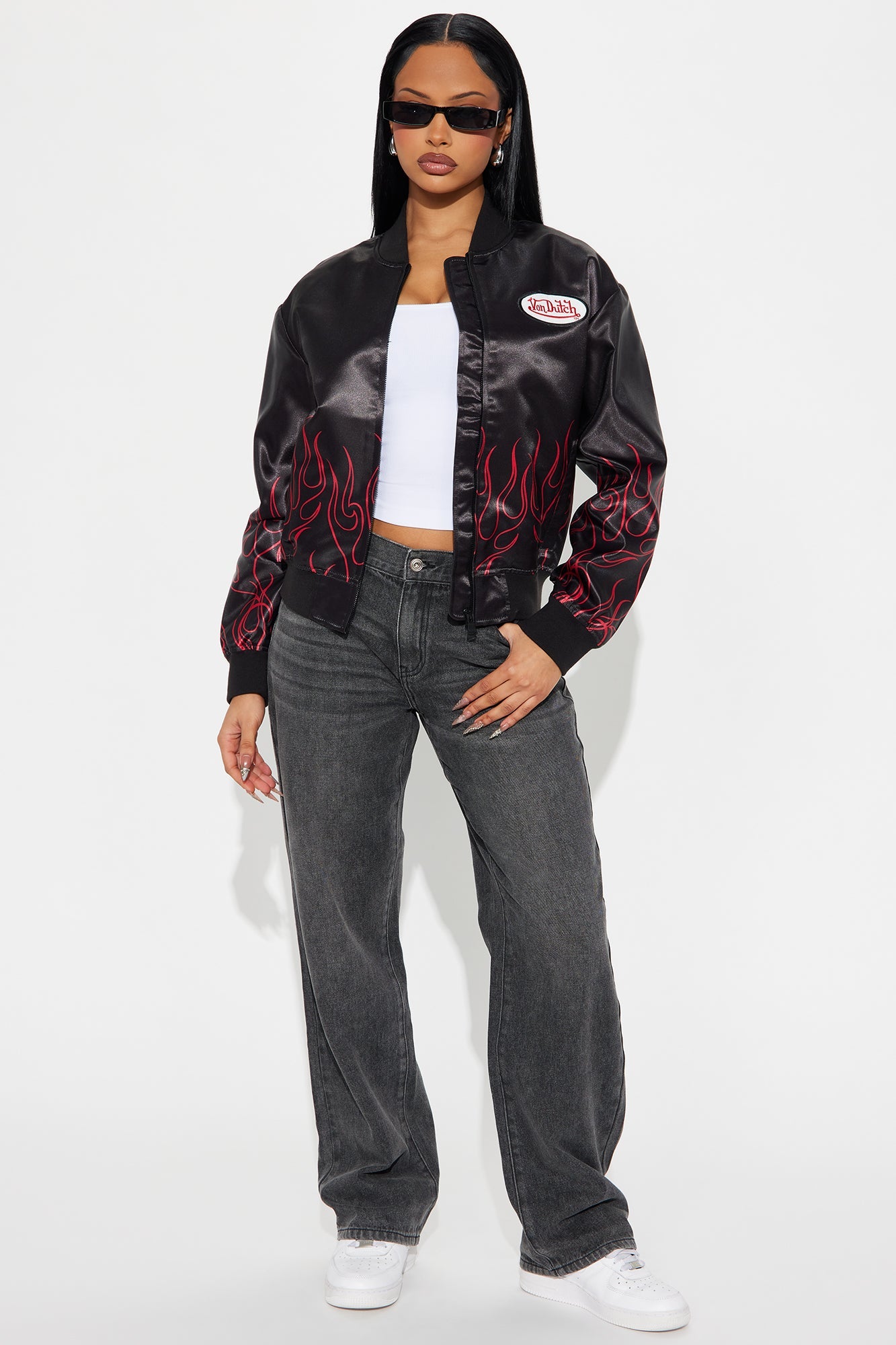 Dani Drop Waist Straight Leg Jeans - Black Wash
