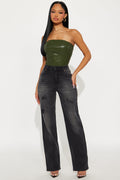 Look Quick Straight Leg Jean - Black Wash