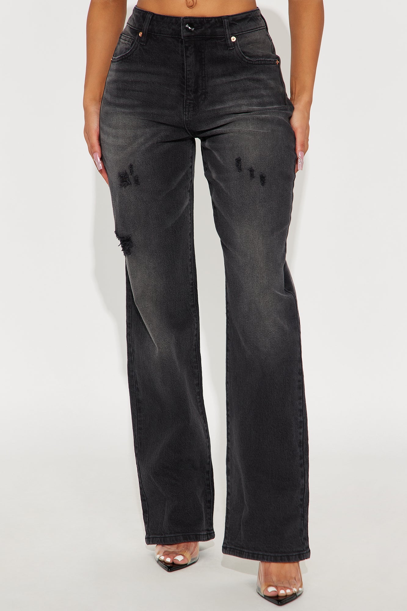 Look Quick Straight Leg Jean - Black Wash