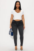 She's An Icon Curvy Stretch Skinny Jeans - Black Wash