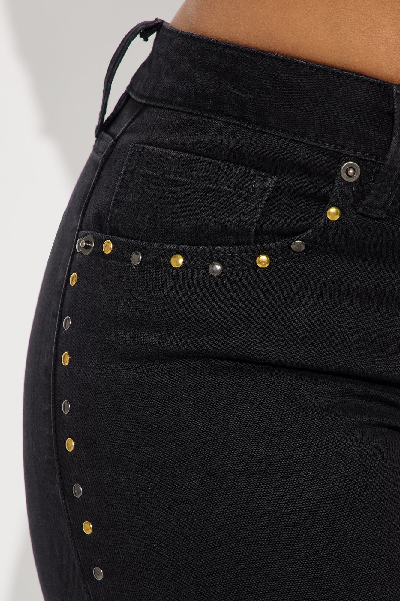 At The Venue Embellished Stacked Skinny Jeans - Black Wash