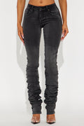 Barely There Stacked Skinny Jeans - Black Wash
