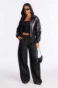 Brigantine Pull On Wide Leg Jeans - Black Wash