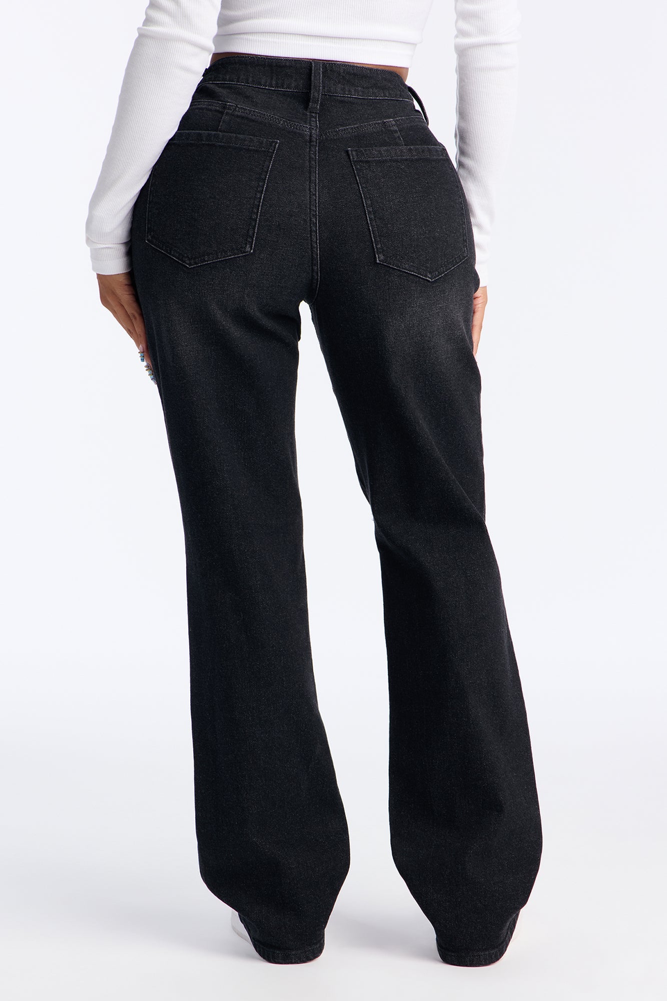 London Nights High Rise Straight Leg Jean - Black Wash