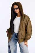 Kimmy Reversible Bomber Jacket - Olive