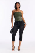 Step To It Skinny Capri Jeans - Black Wash
