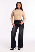 Petite Everyday Basic Straight Leg Denim Jeans - Black