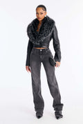 Adriatic Stacked Slim Straight Jeans - Black Wash