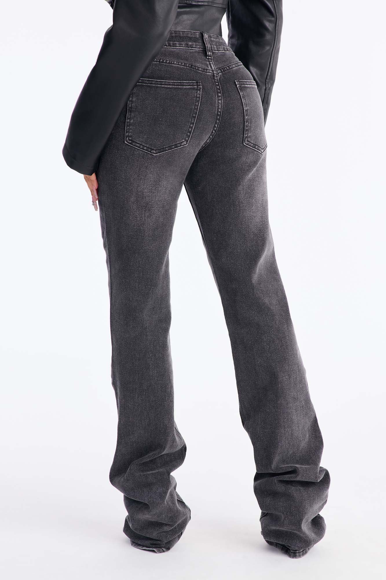 Adriatic Stacked Slim Straight Jeans - Black Wash