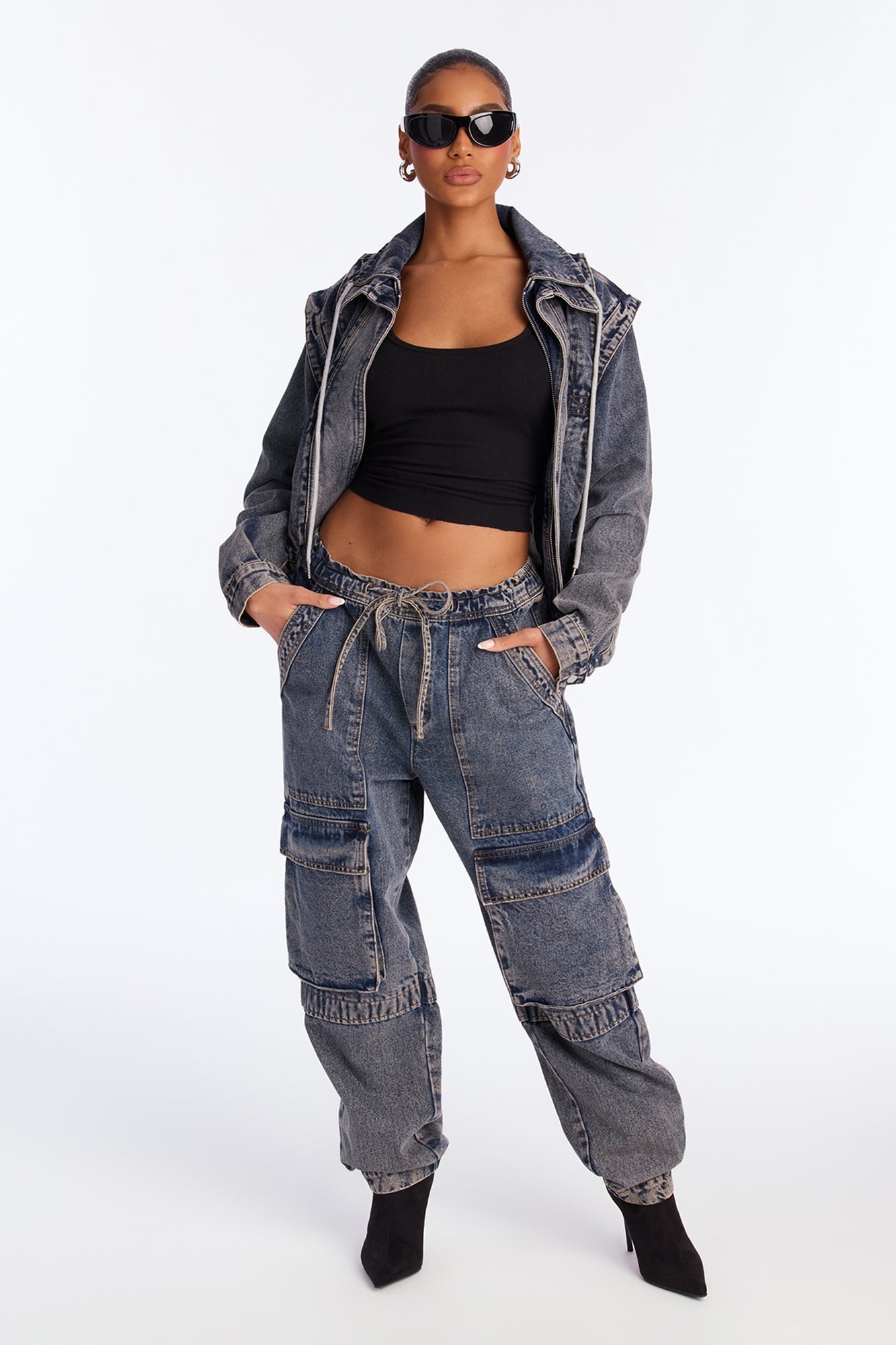 Get To You Denim Jacket - Acid Wash Blue