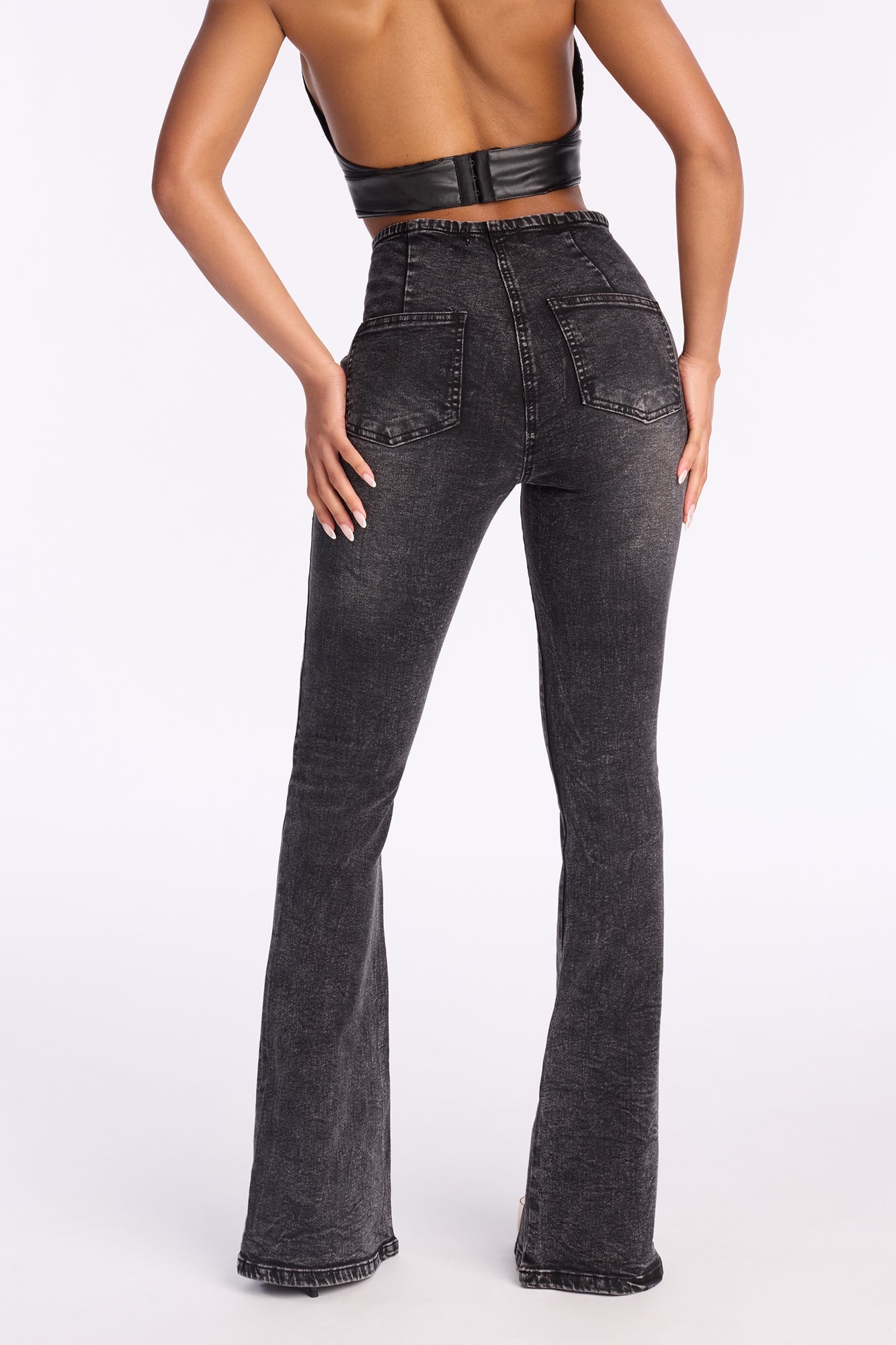 Undeniable Stretch Flare Jeans - Acid Wash Black