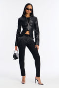 Glitz And Glamour Rhinestone Skinny Jeans - Black
