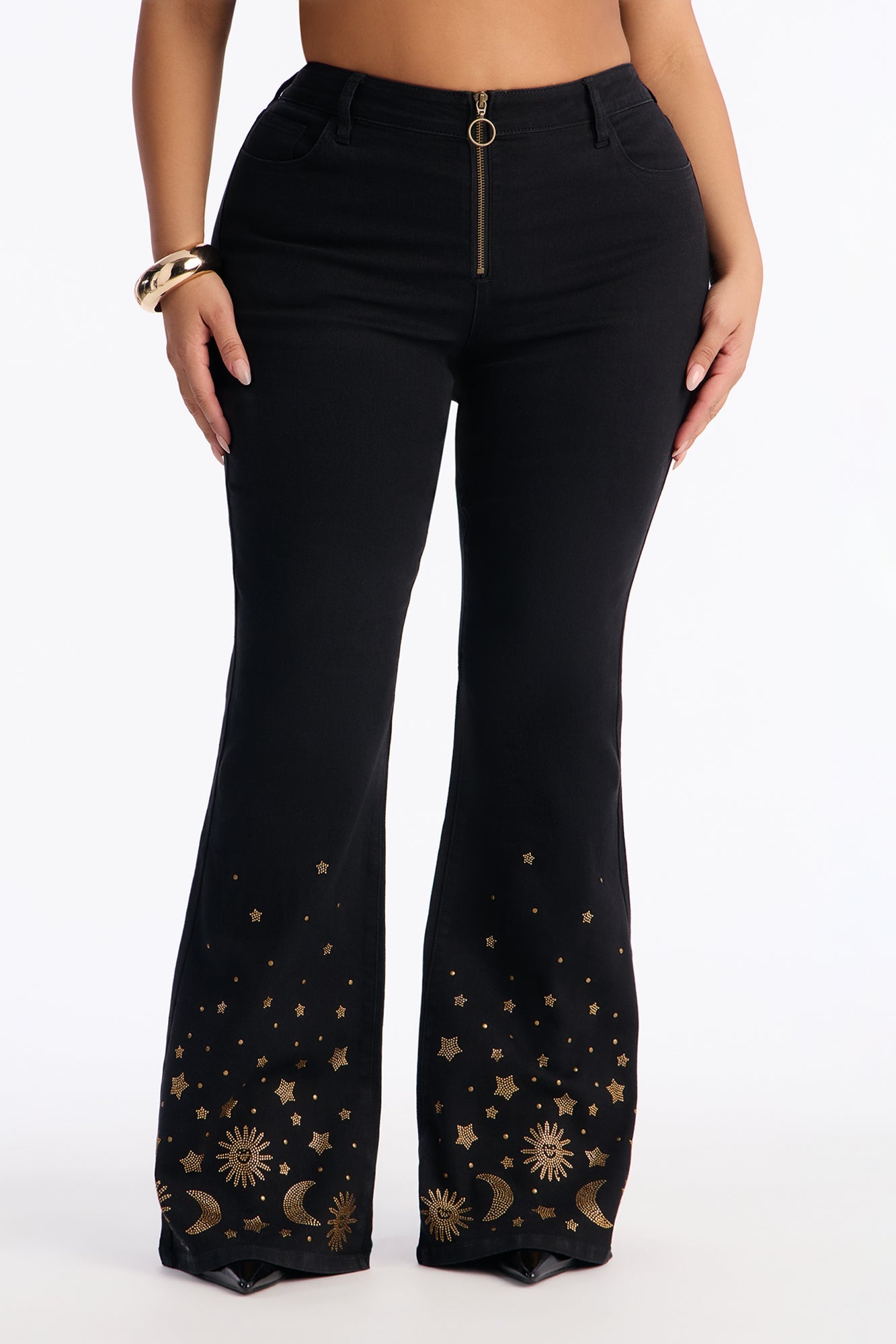 Practically Magical Embellished Flare Jeans - Black