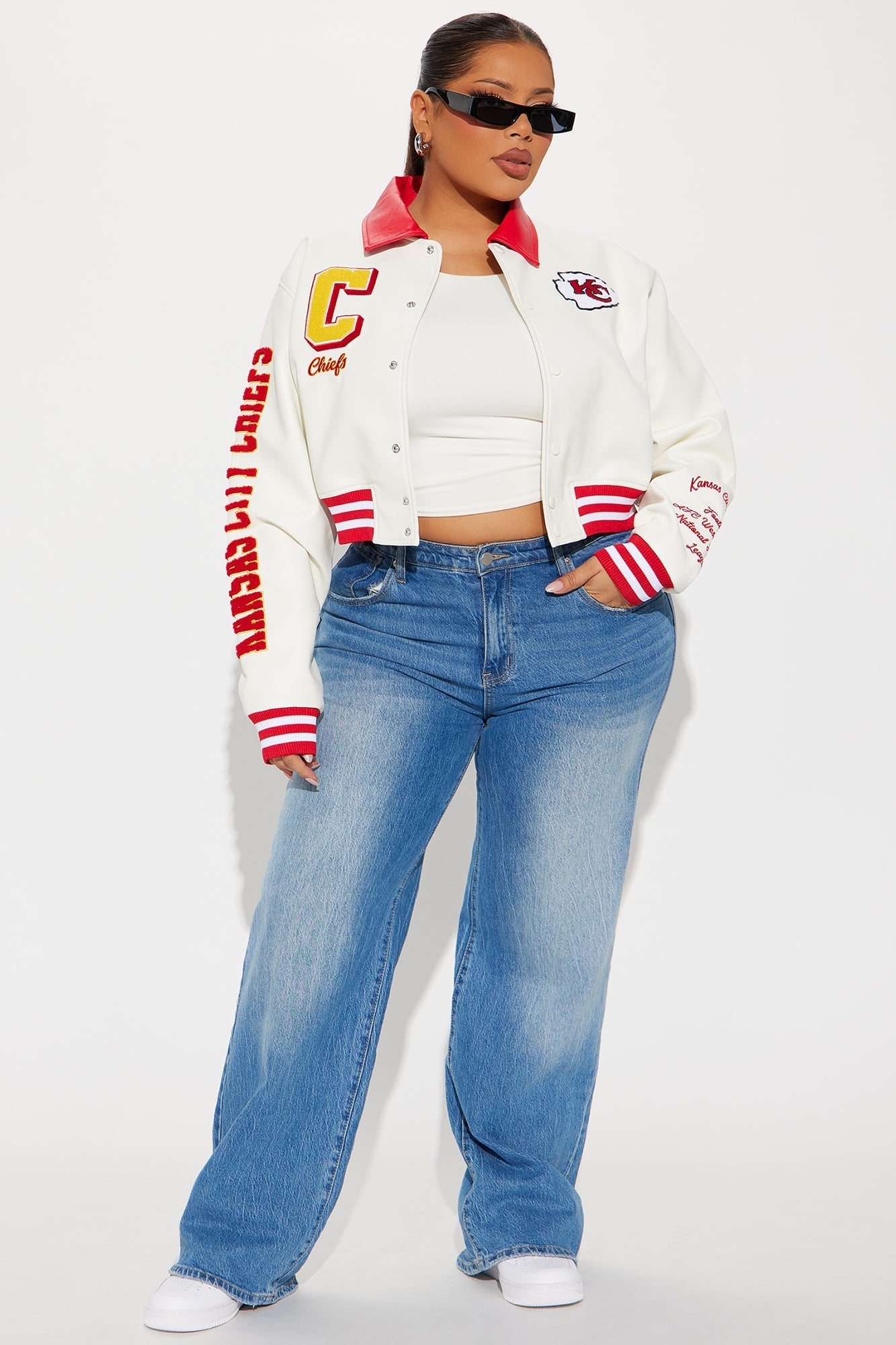 Kansas City Chiefs Bomber Jacket - Cream