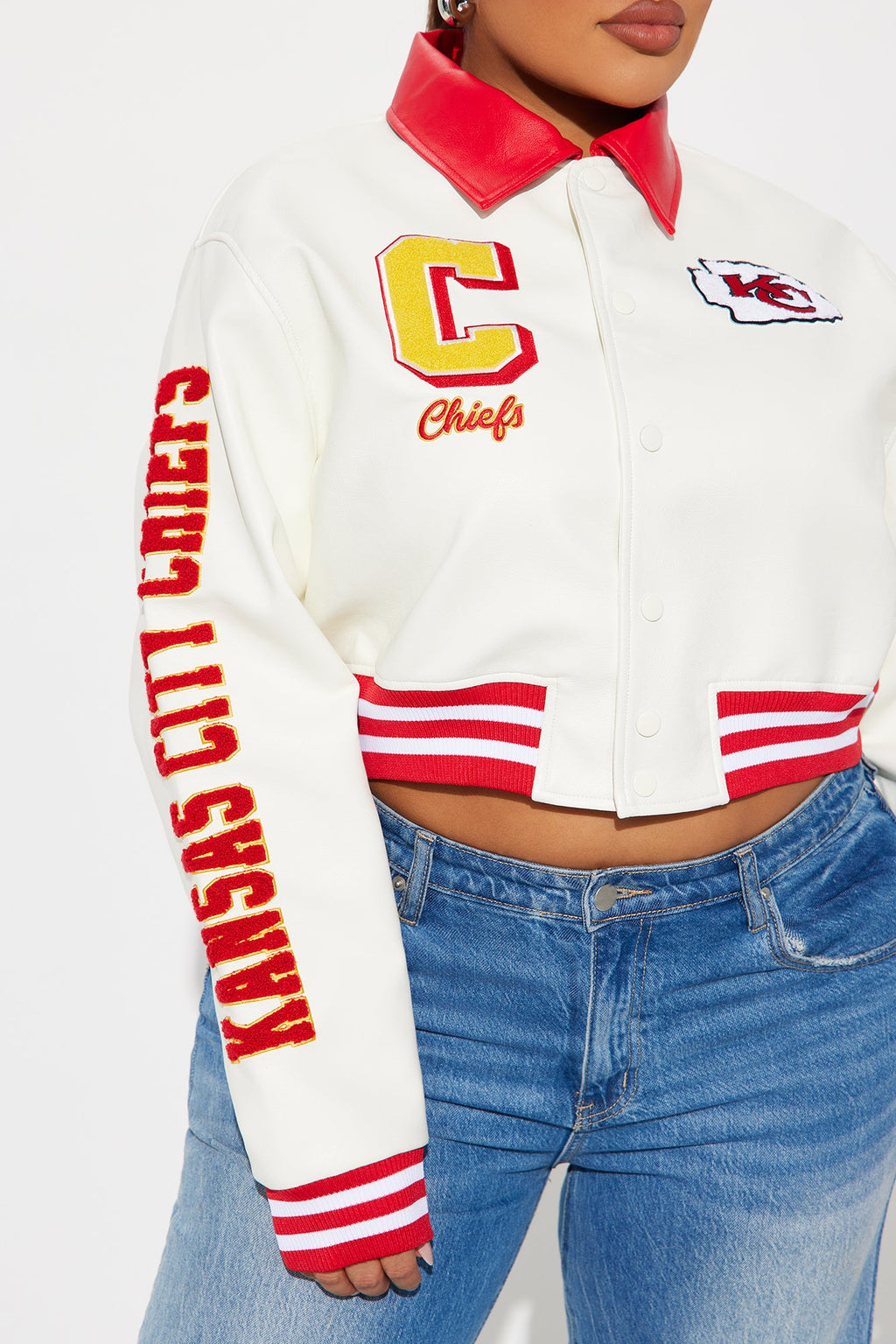 Kansas City Chiefs Bomber Jacket - Cream