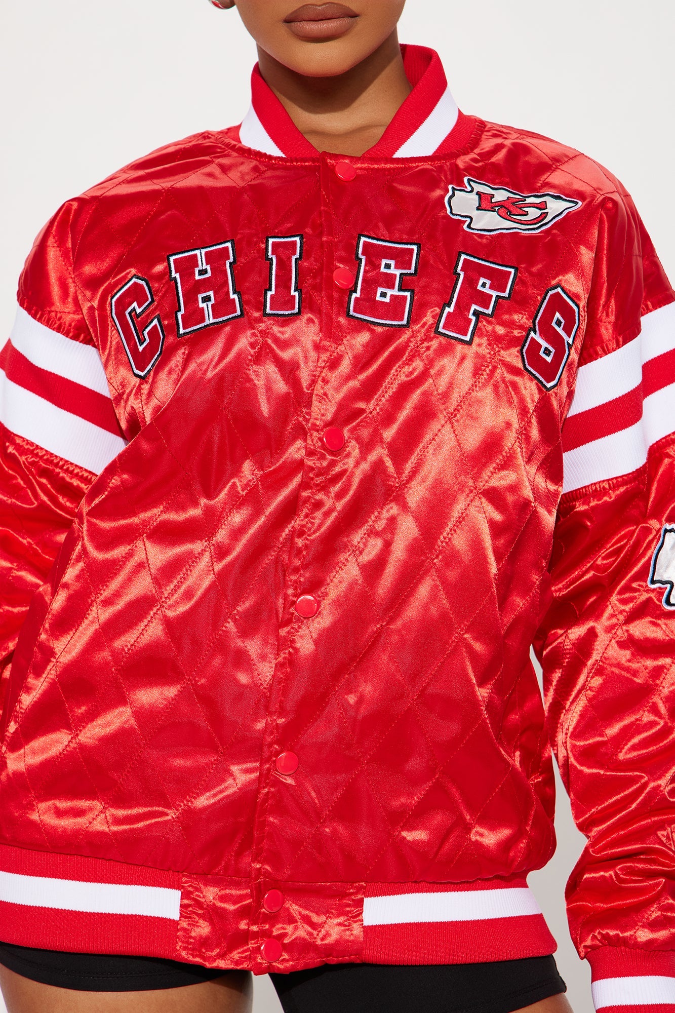 Chiefs Quilted Bomber Jacket - Red
