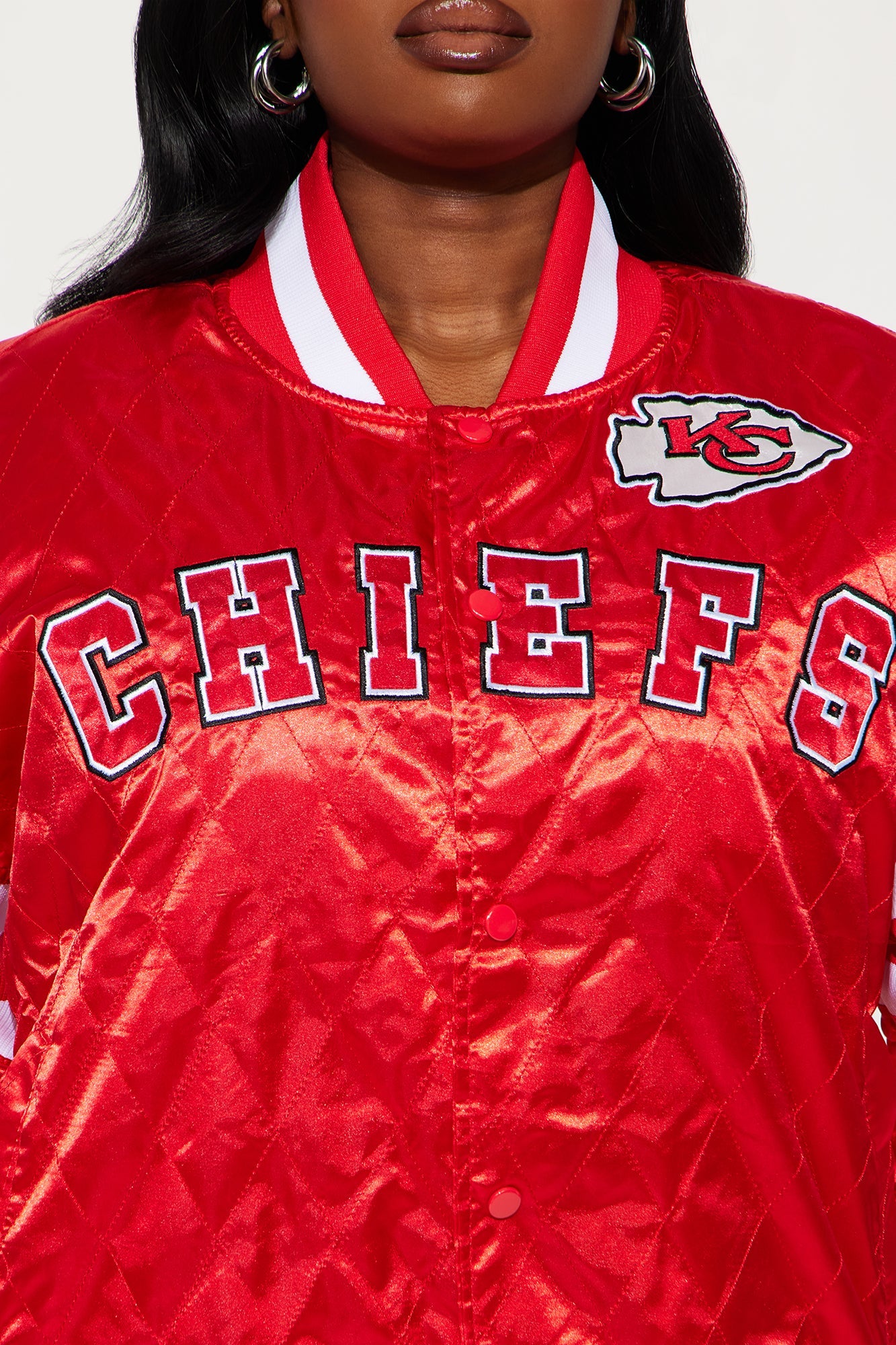 Chiefs Quilted Bomber Jacket - Red