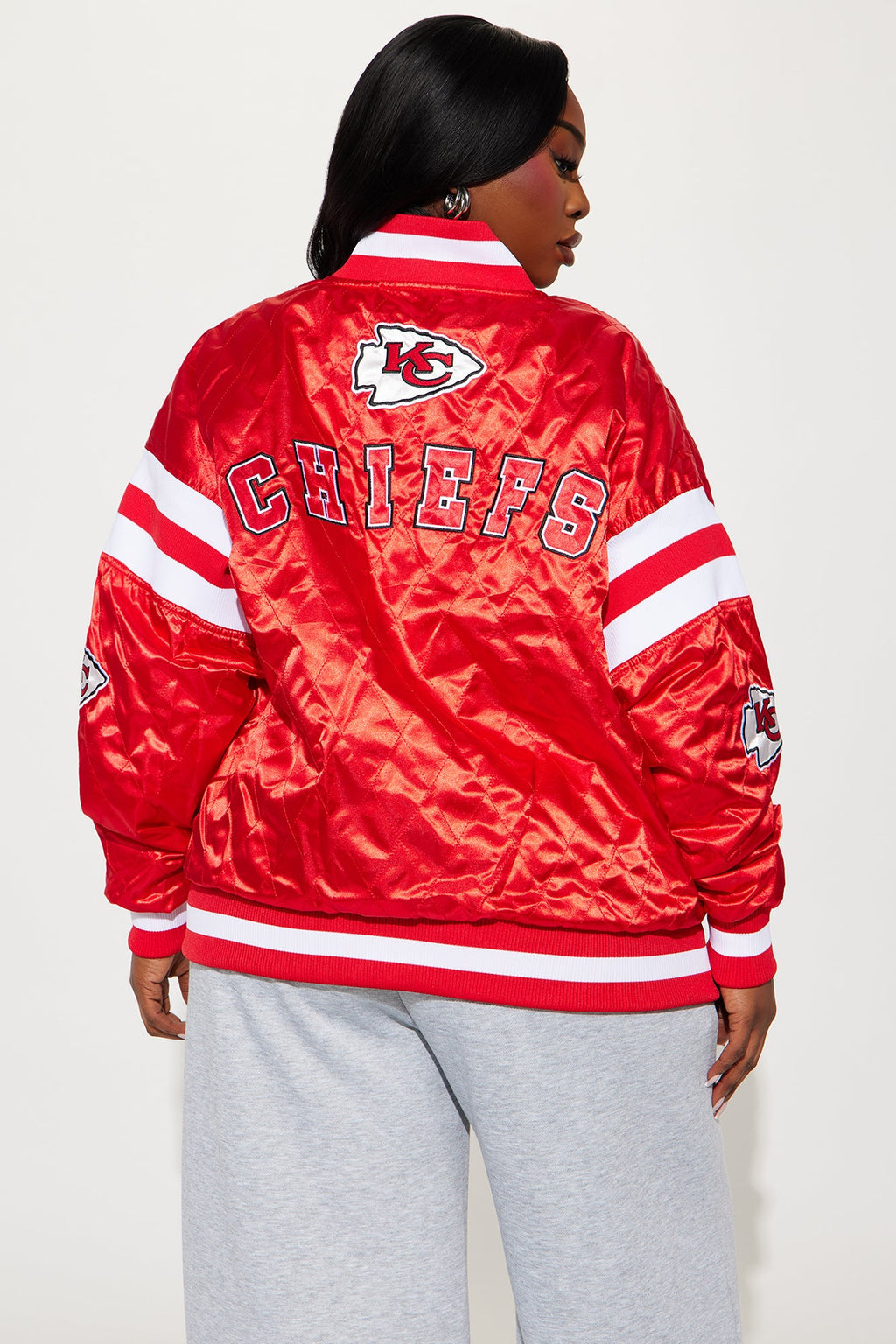 Chiefs Quilted Bomber Jacket - Red