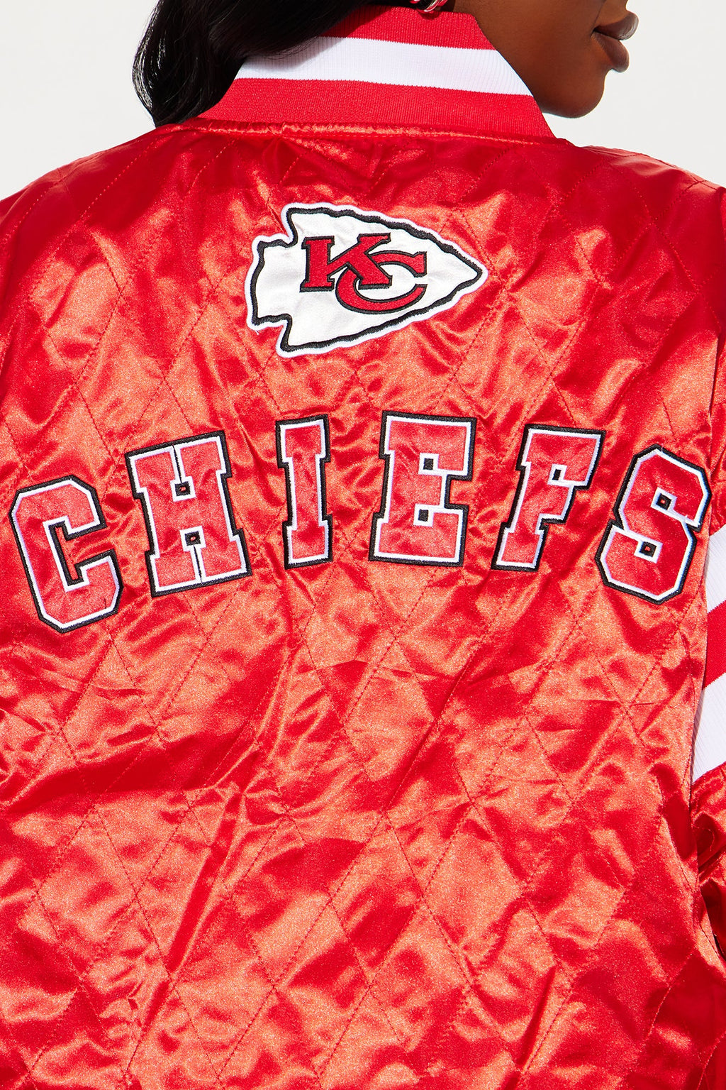 Chiefs Quilted Bomber Jacket - Red