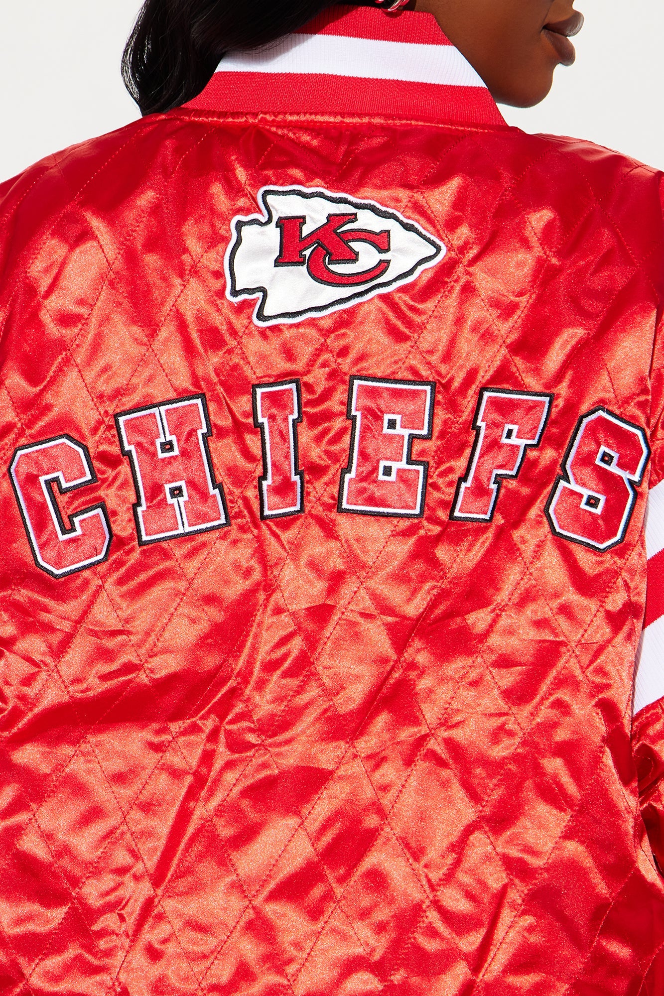Chiefs Quilted Bomber Jacket - Red