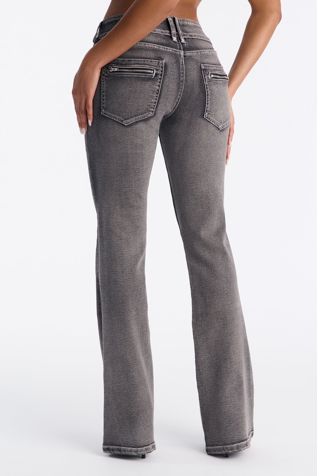 Y2K Stretch Flare Jeans - Black Wash