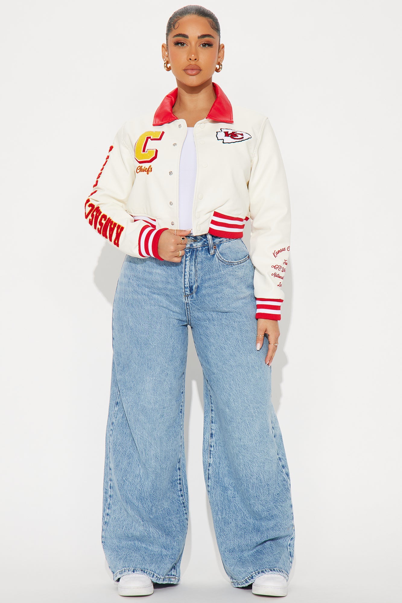 Kansas City Chiefs Bomber Jacket - Cream
