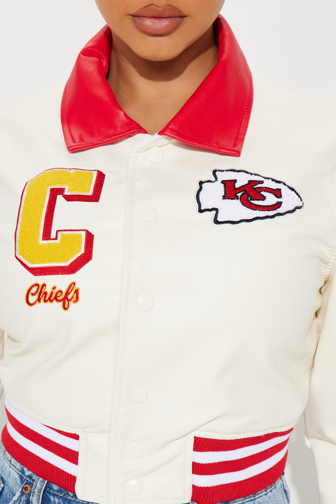 Kansas City Chiefs Bomber Jacket - Cream