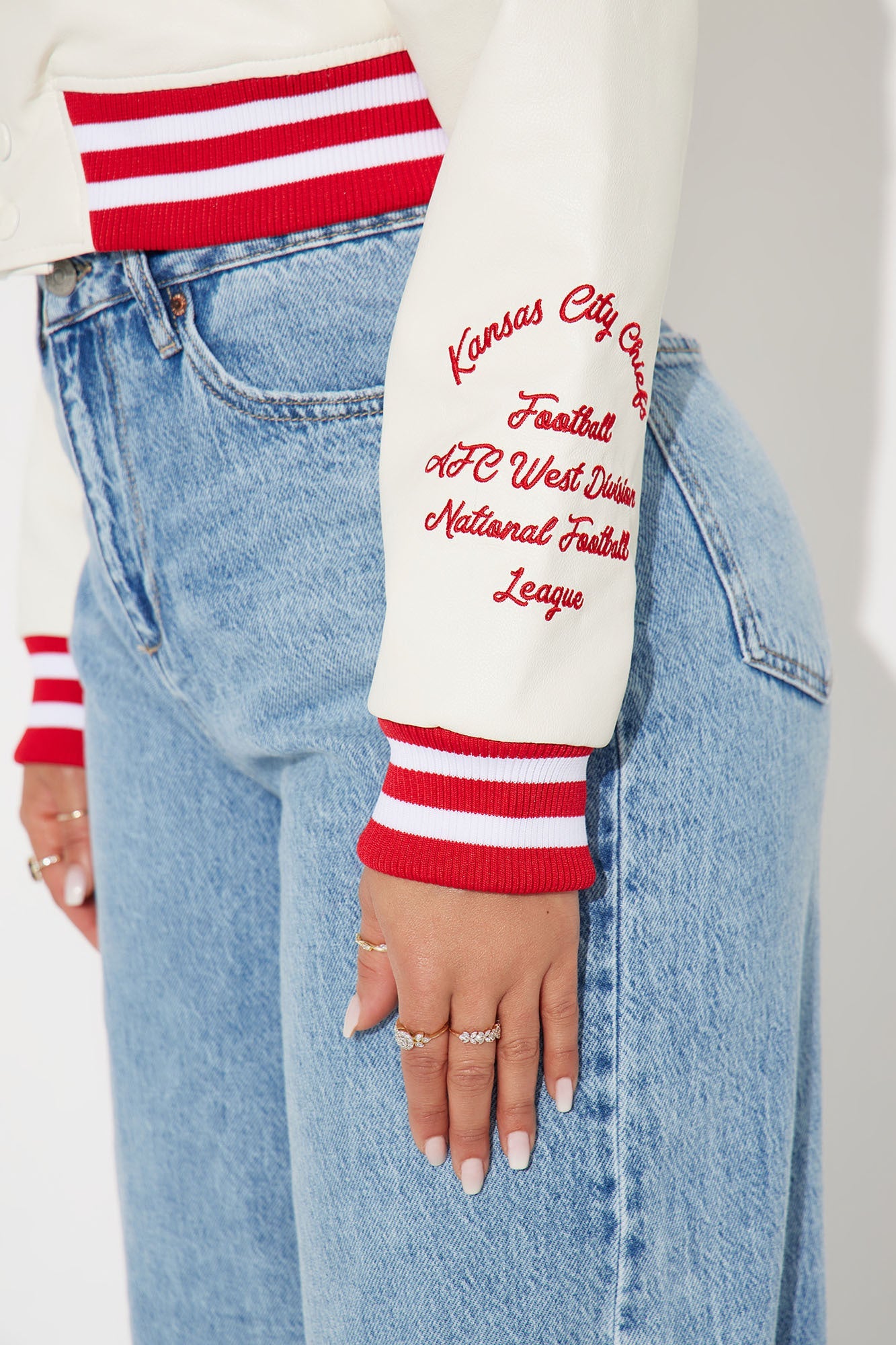 Kansas City Chiefs Bomber Jacket - Cream