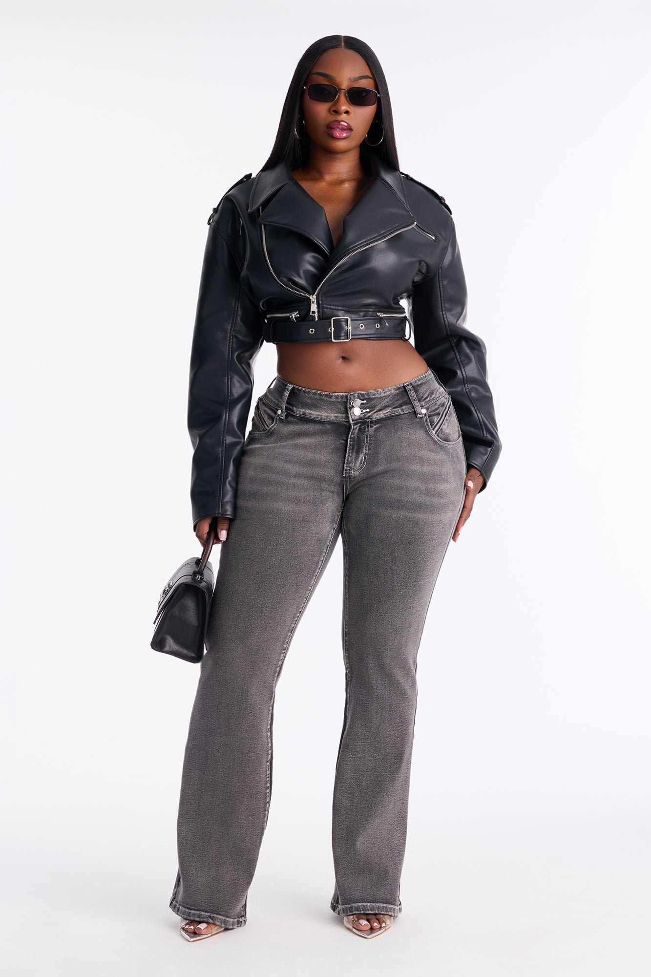 Y2K Stretch Flare Jeans - Black Wash