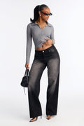Ain't That Sweet Tinted Baggy Jeans - Black Wash