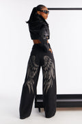 Always An Angel Printed Jeans - Black Wash