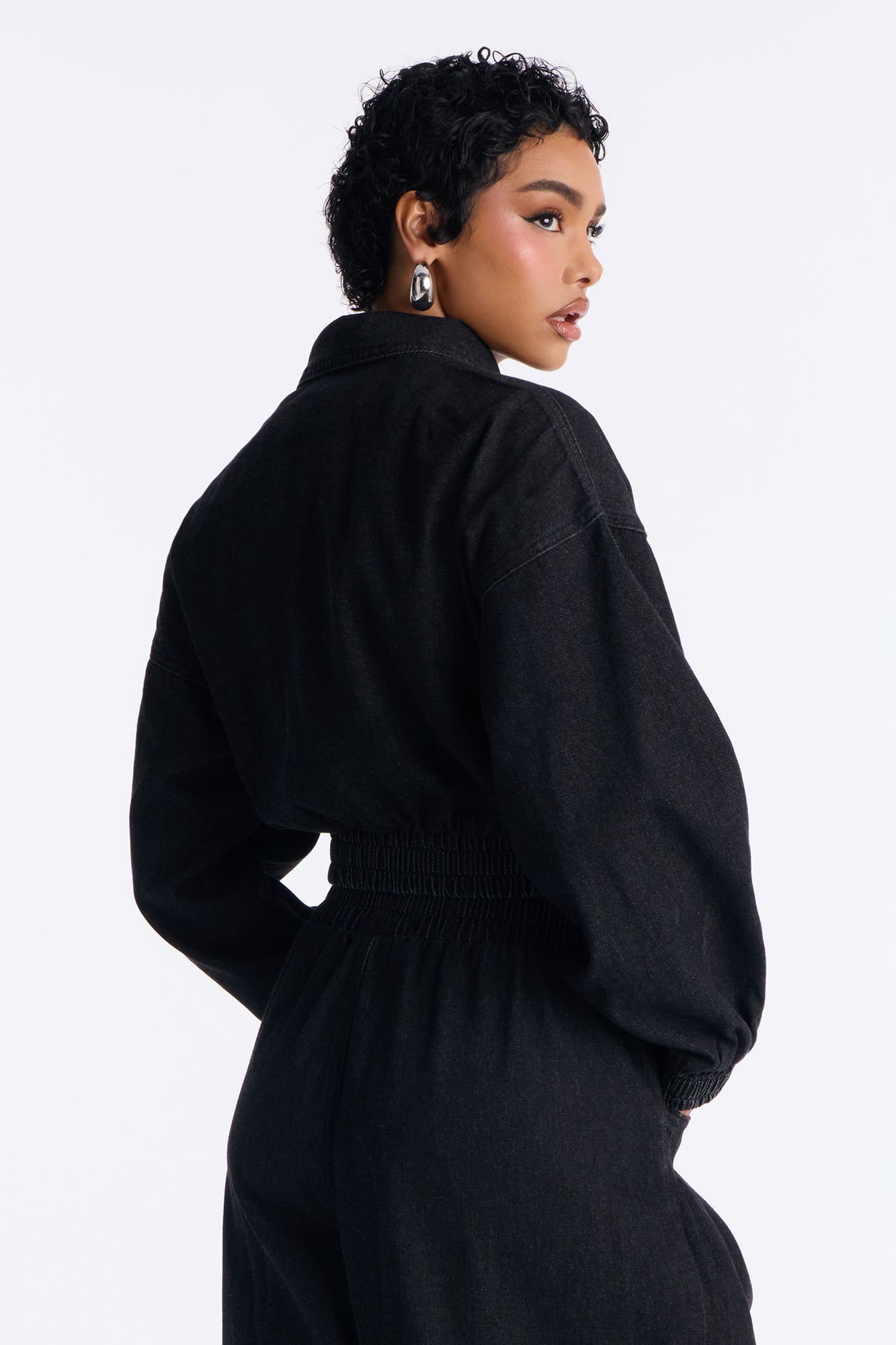 Rue du Bac Denim Bomber Jacket - Black Wash