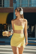 CloudForm™ Front Wrap Sports Mini Skort - Yellow